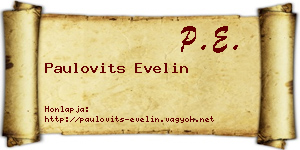 Paulovits Evelin névjegykártya