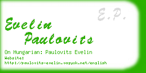 evelin paulovits business card